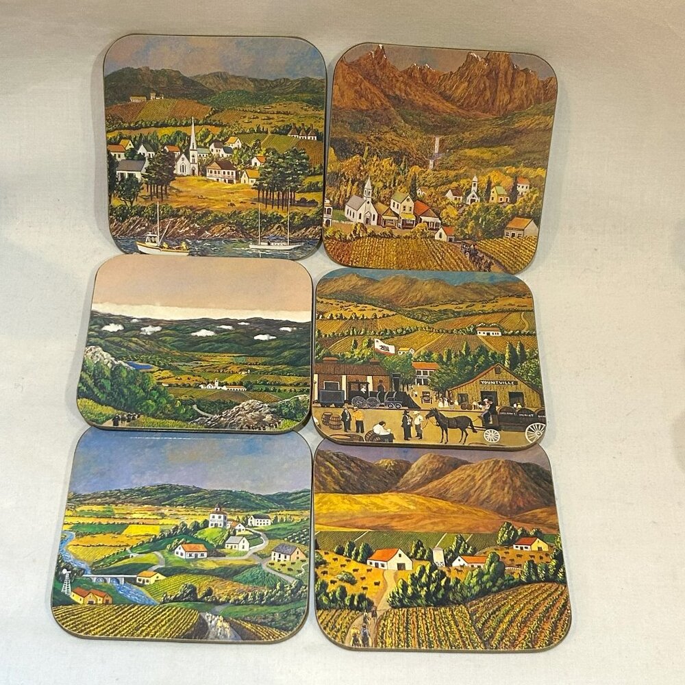 VTG Guy Buffet Vineyards Of California Coasters 1991 Box Set Of 6 New Zealand